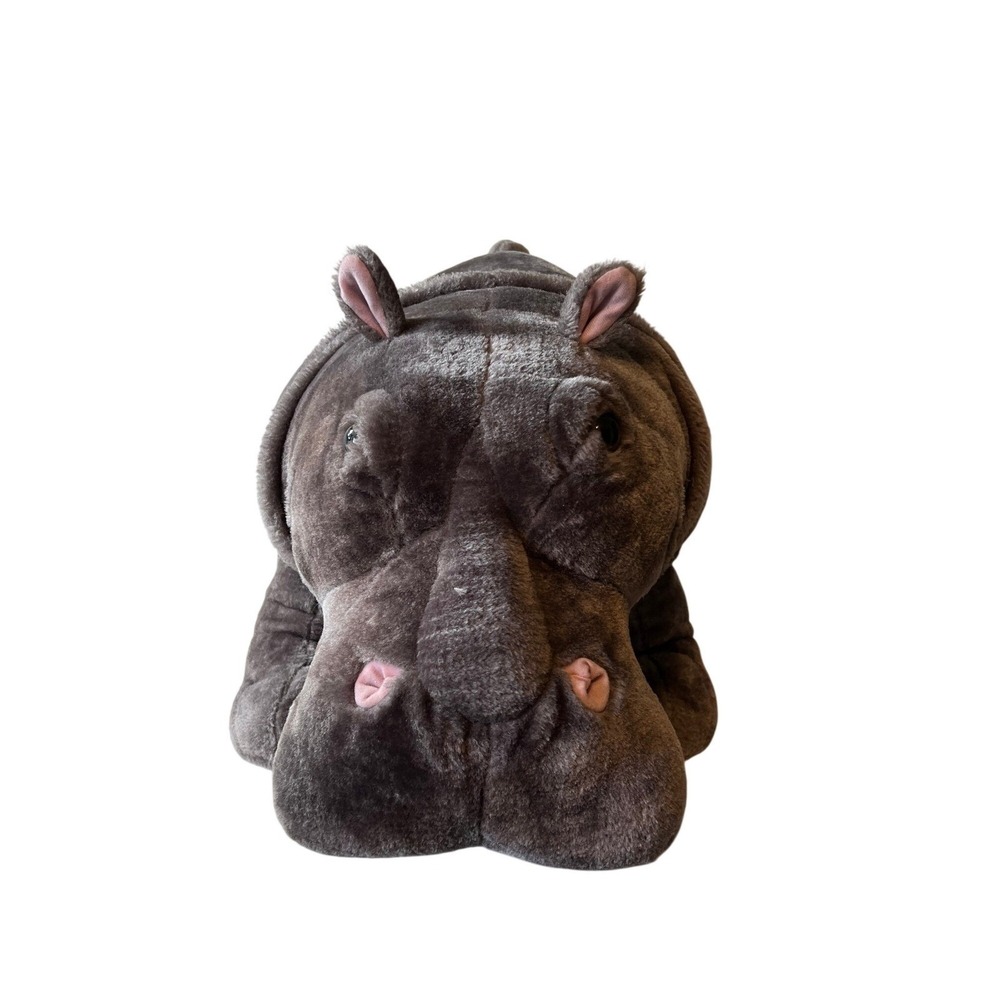 Melissa & Doug Lifelike Plush Hippo Stuffed Animal Standing Grey Large 26 Inch